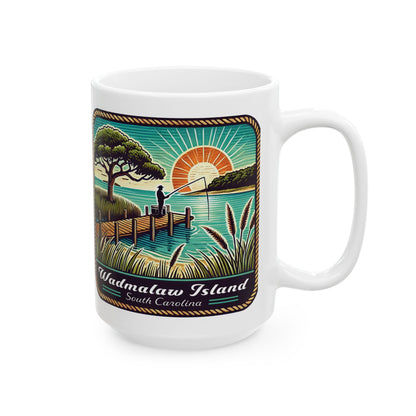Wadmalaw Island - Dock Fishing Ceramic Mug, (11oz, 15oz)