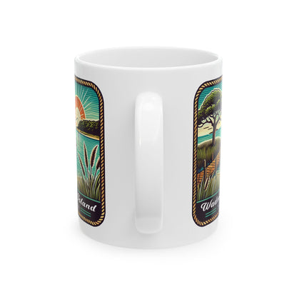 Wadmalaw Island - Dock Fishing Ceramic Mug, (11oz, 15oz)