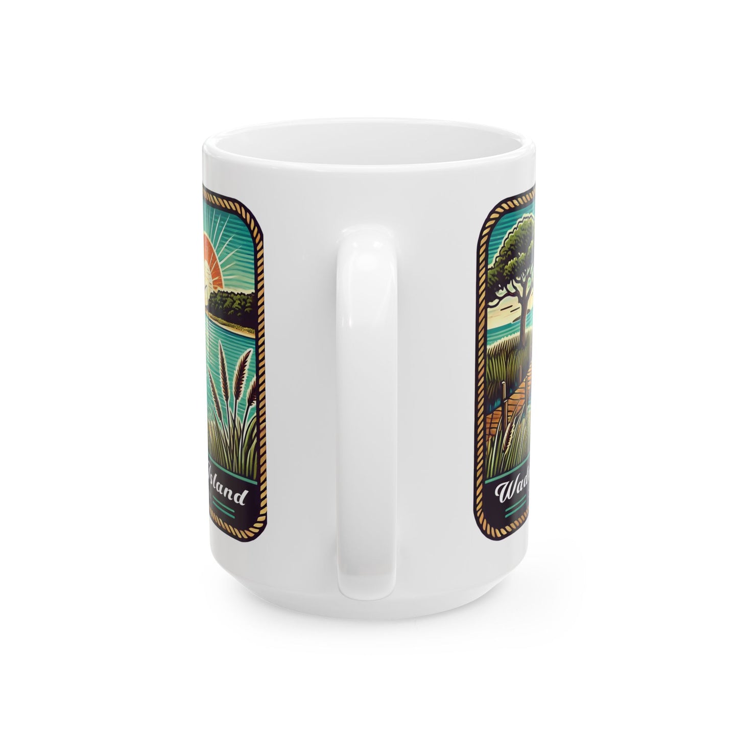 Wadmalaw Island - Dock Fishing Ceramic Mug, (11oz, 15oz)