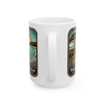 Wadmalaw Island - Dock Fishing Ceramic Mug, (11oz, 15oz)