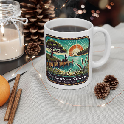 Wadmalaw Island - Dock Fishing Ceramic Mug, (11oz, 15oz)