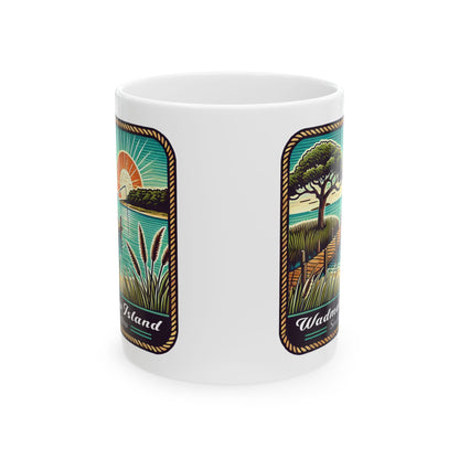 Wadmalaw Island - Dock Fishing Ceramic Mug, (11oz, 15oz)