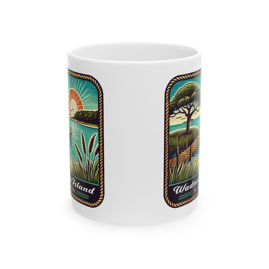 Wadmalaw Island - Dock Fishing Ceramic Mug, (11oz, 15oz)